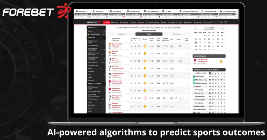 AI-powered algorithms predict sports